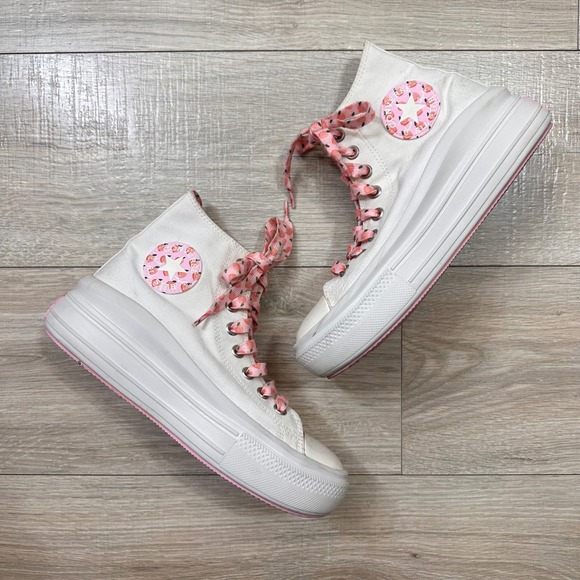Converse Chunk Taylor All Star Move High Top Platform Peaches Sneakers Women 8.5 - Picture 8 of 8